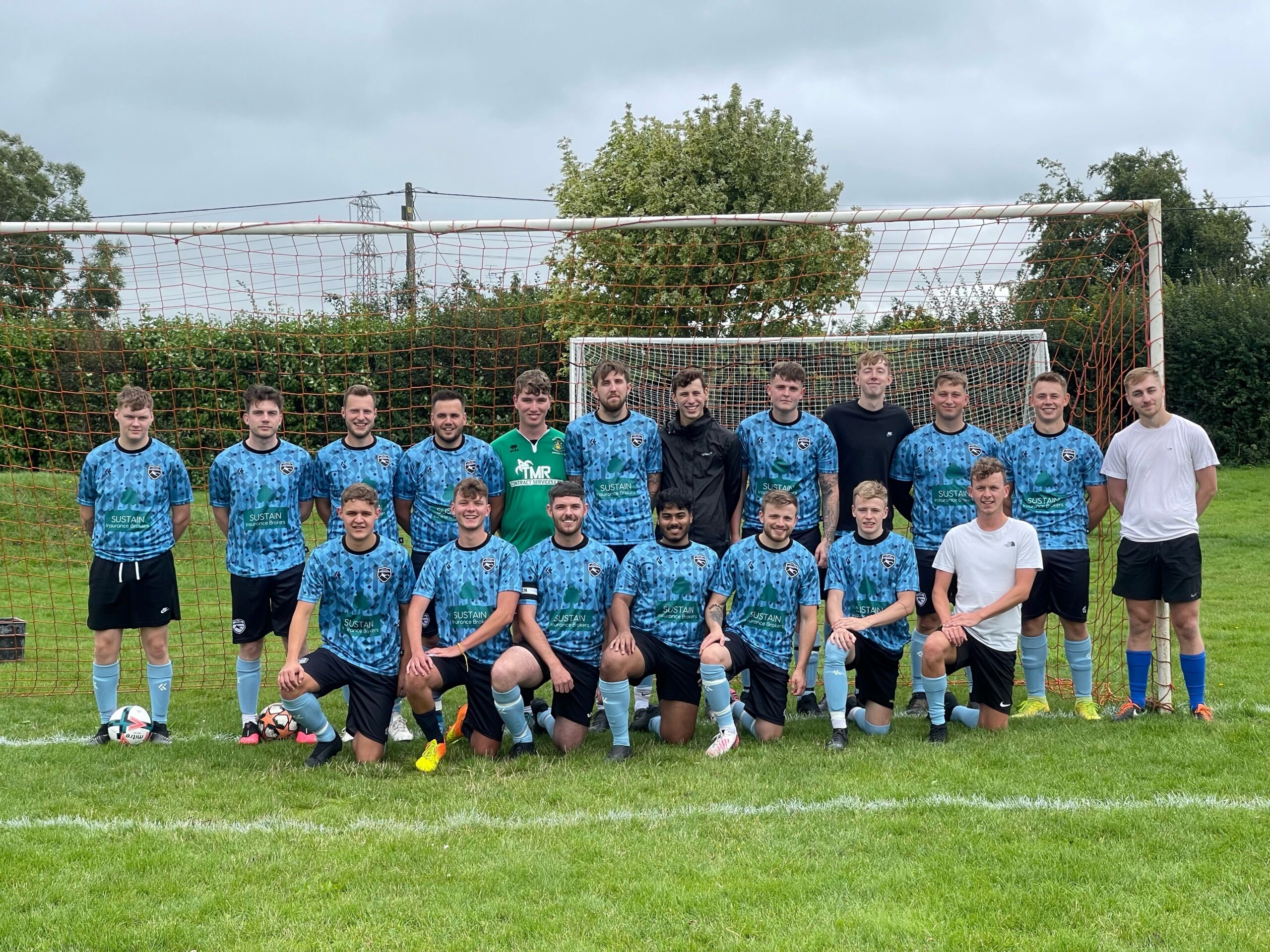 Barh Wanders team wearing the home kit sponsored by Sustain Insurance Brokers